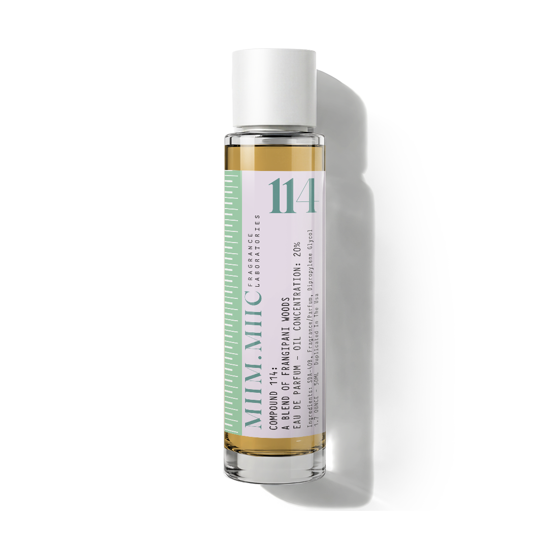 No 114 FRANGIPANI WOODS Eau De Parfum – MIIM.MIIC No 114 FRANGIPANI WOODS Eau De Parfum – MIIM.MIIC
