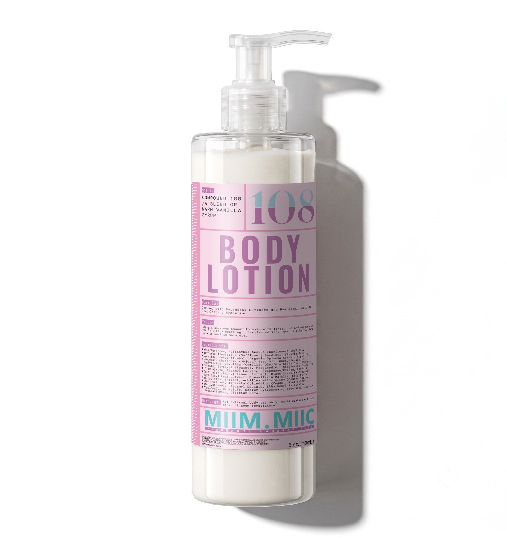 No 108 WARM VANILLA SYRUP Moisture Lock Body Lotion – MIIM.MIIC