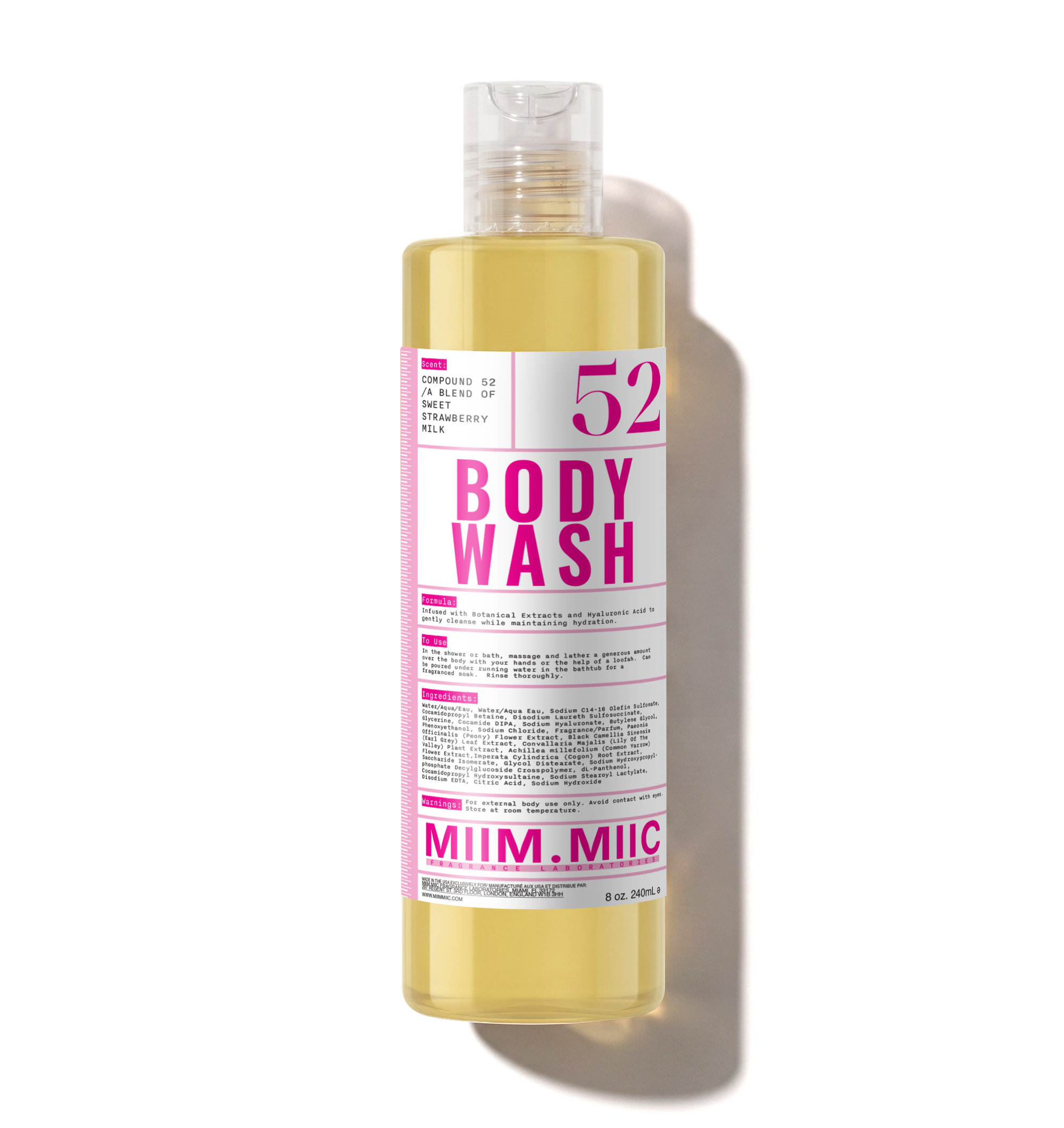 No 52 SWEET STRAWBERRY MILK Deep Hydrating Body Wash – MIIM.MIIC