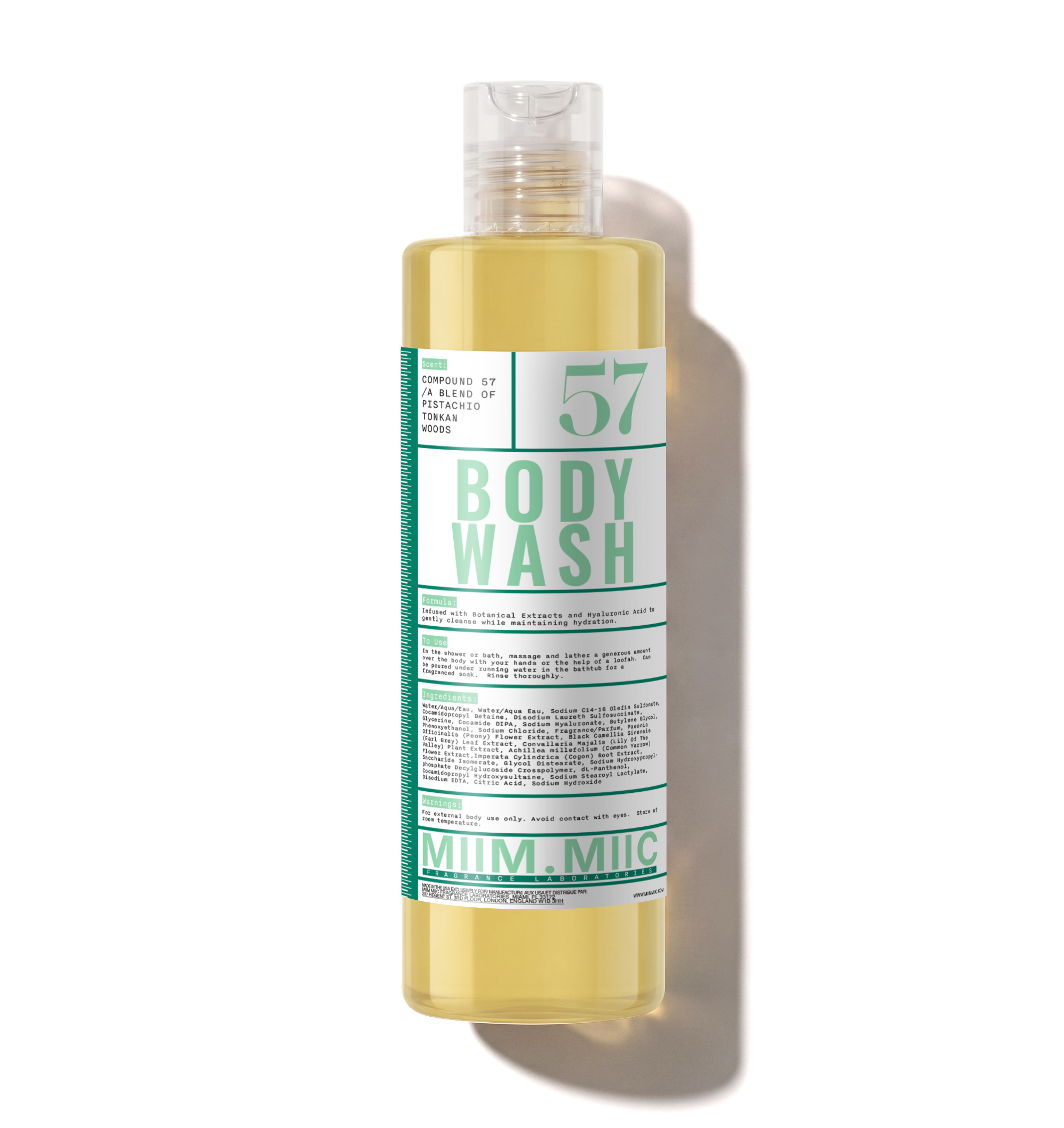 No 57 PISTACHIO TONKA WOODS Deep Hydrating Body Wash – MIIM.MIIC