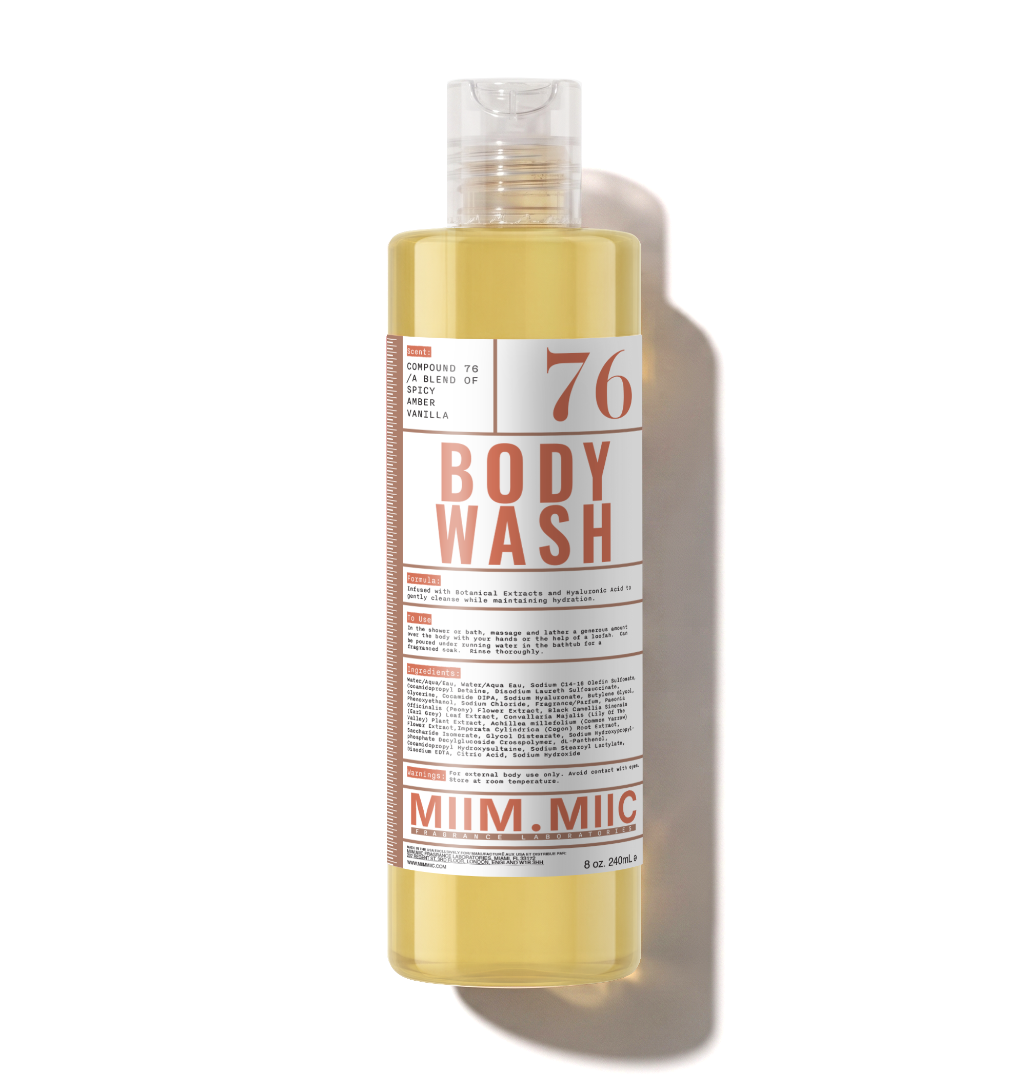 No 76 SPICY AMBER VANILLA Deep Hydrating Body Wash – MIIM.MIIC