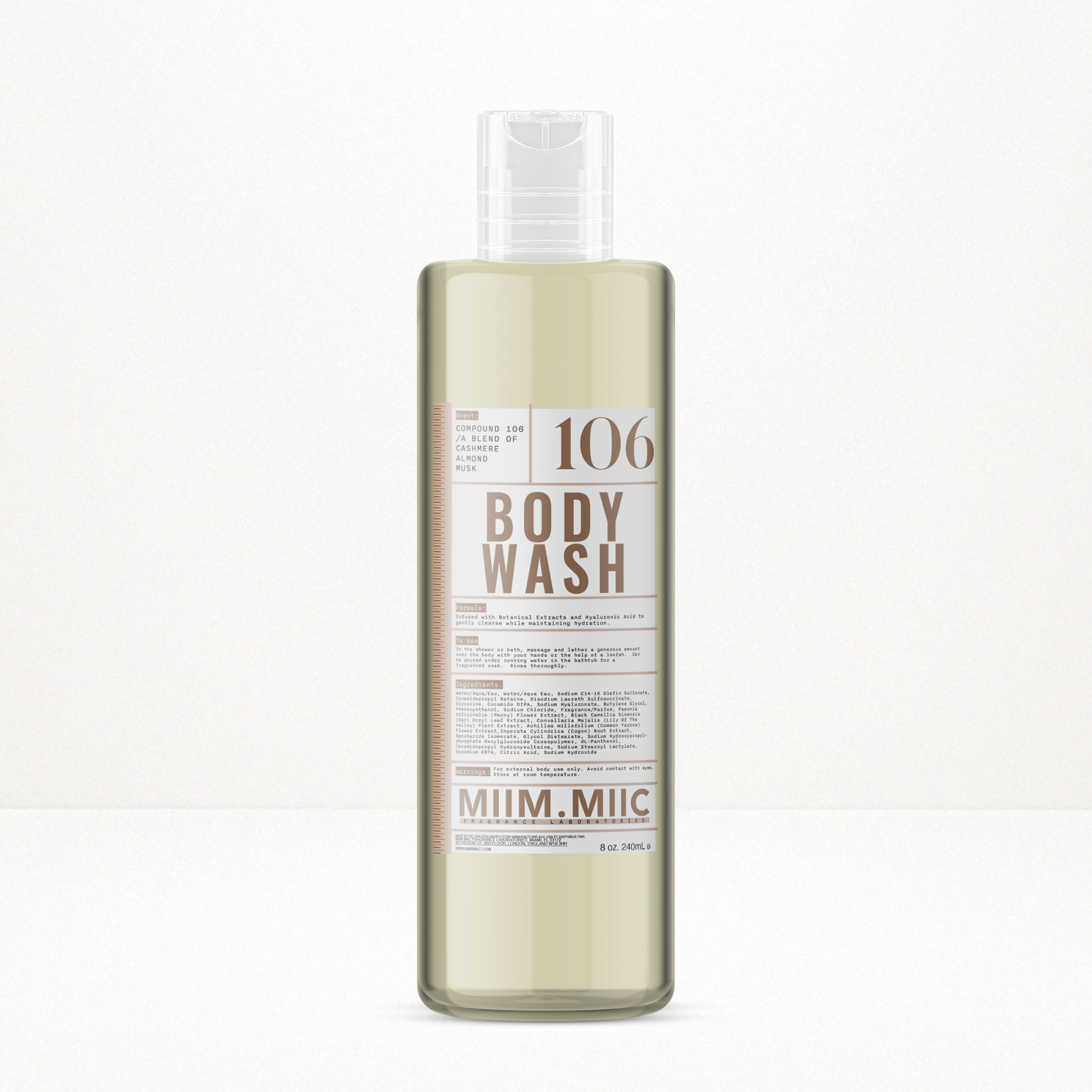 No 106 CASHMERE ALMOND MUSK Deep Hydrating Body Wash – MIIM.MIIC
