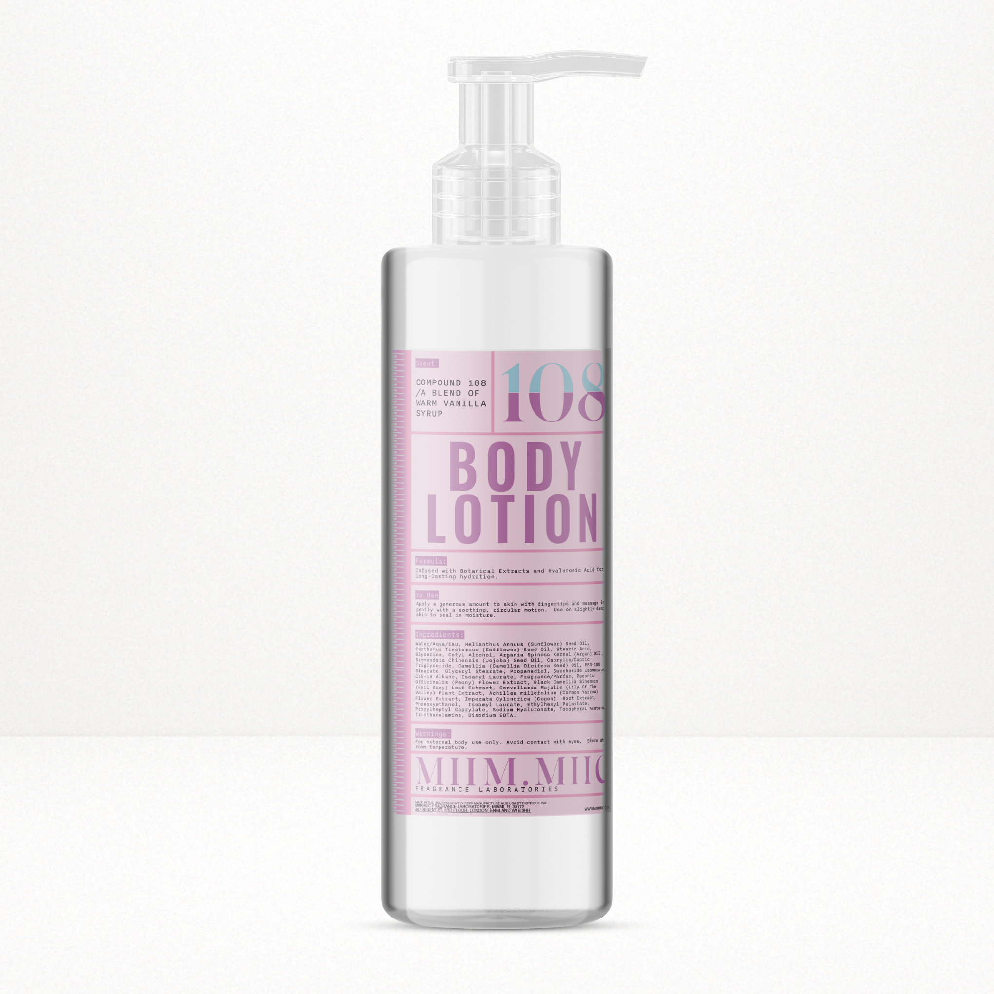 No 108 WARM VANILLA SYRUP Moisture Lock Body Lotion – MIIM.MIIC