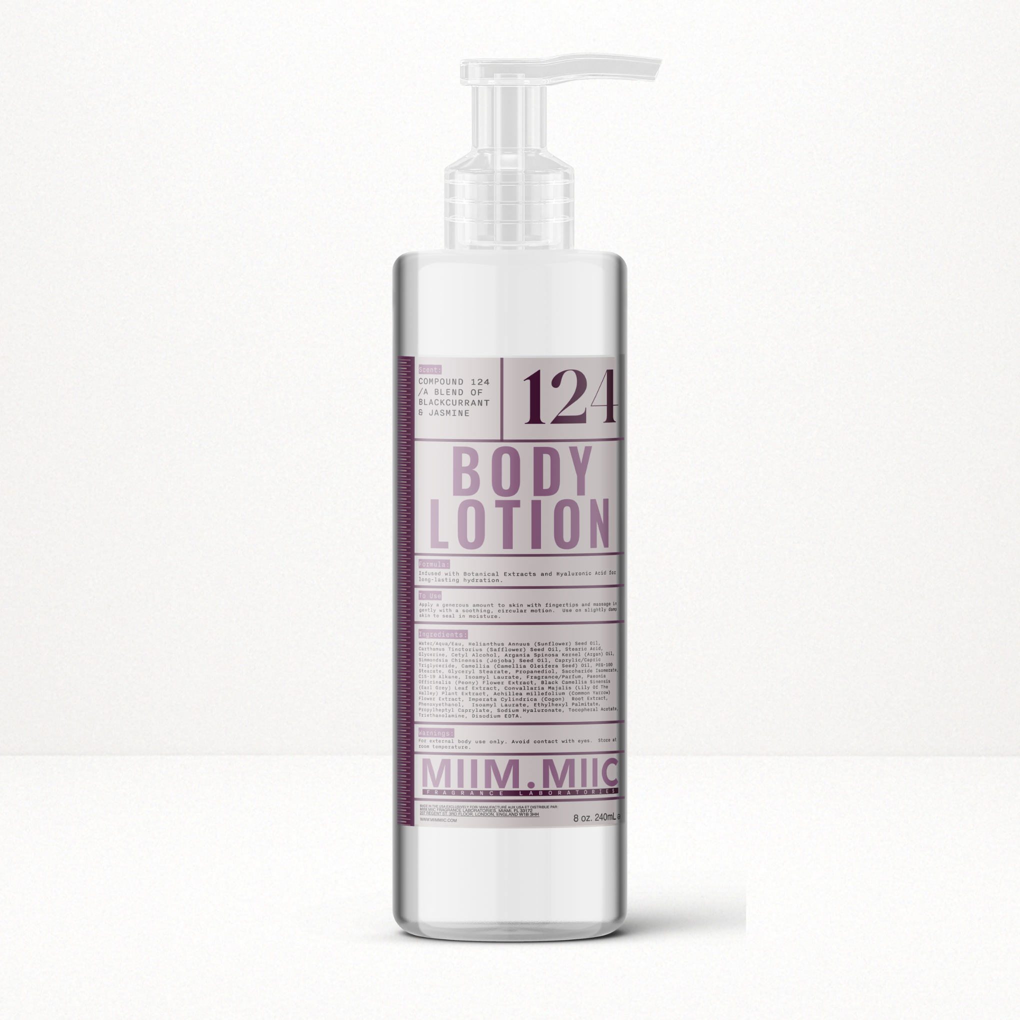 No 124 BLACKCURRANT & JASMINE Moisture Lock Body Lotion – MIIM.MIIC No 124 BLACKCURRANT & JASMINE Moisture Lock Body Lotion – MIIM.MIIC