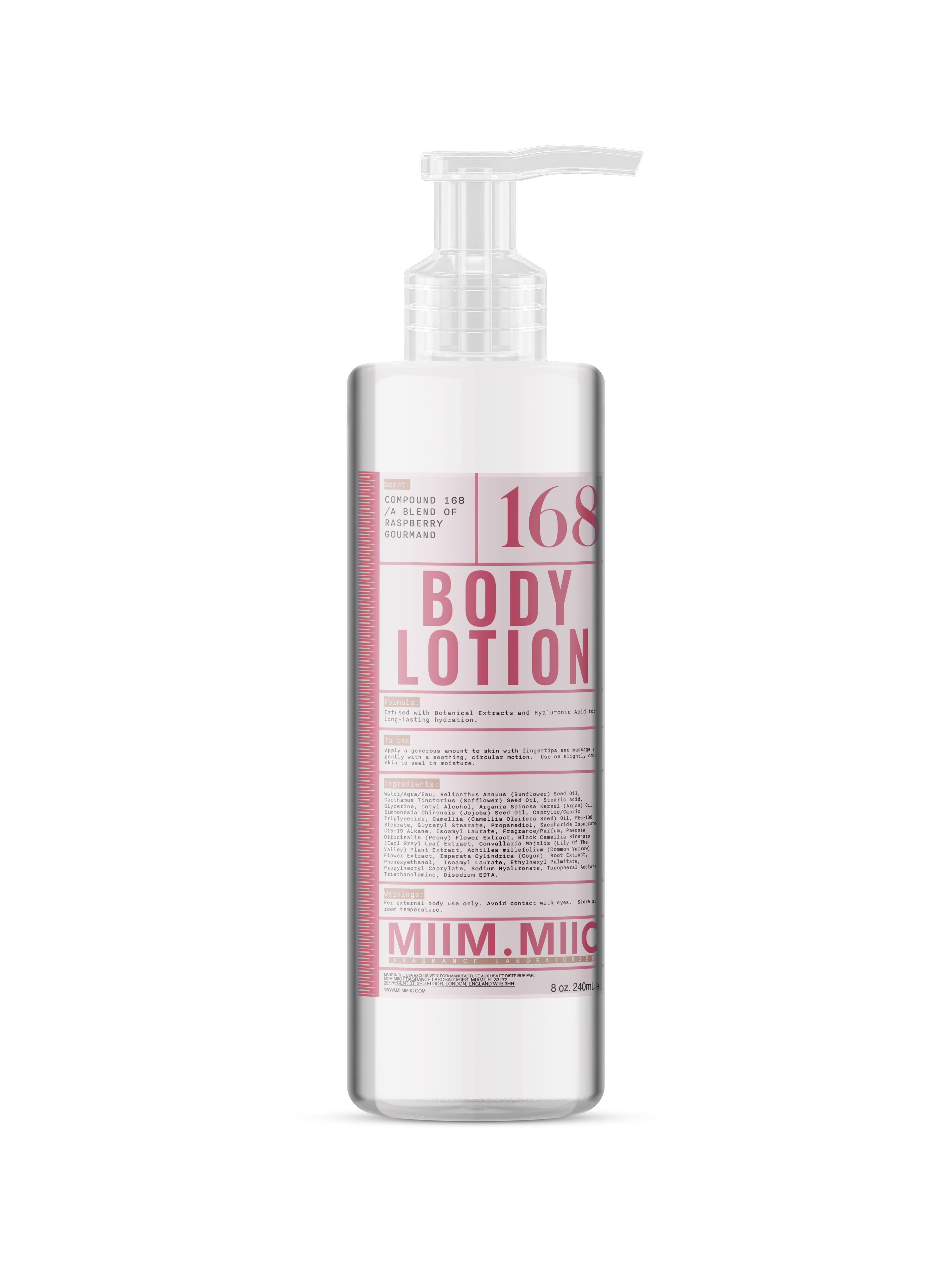 No 168 RASPBERRY GOURMAND Moisture Lock Body Lotion