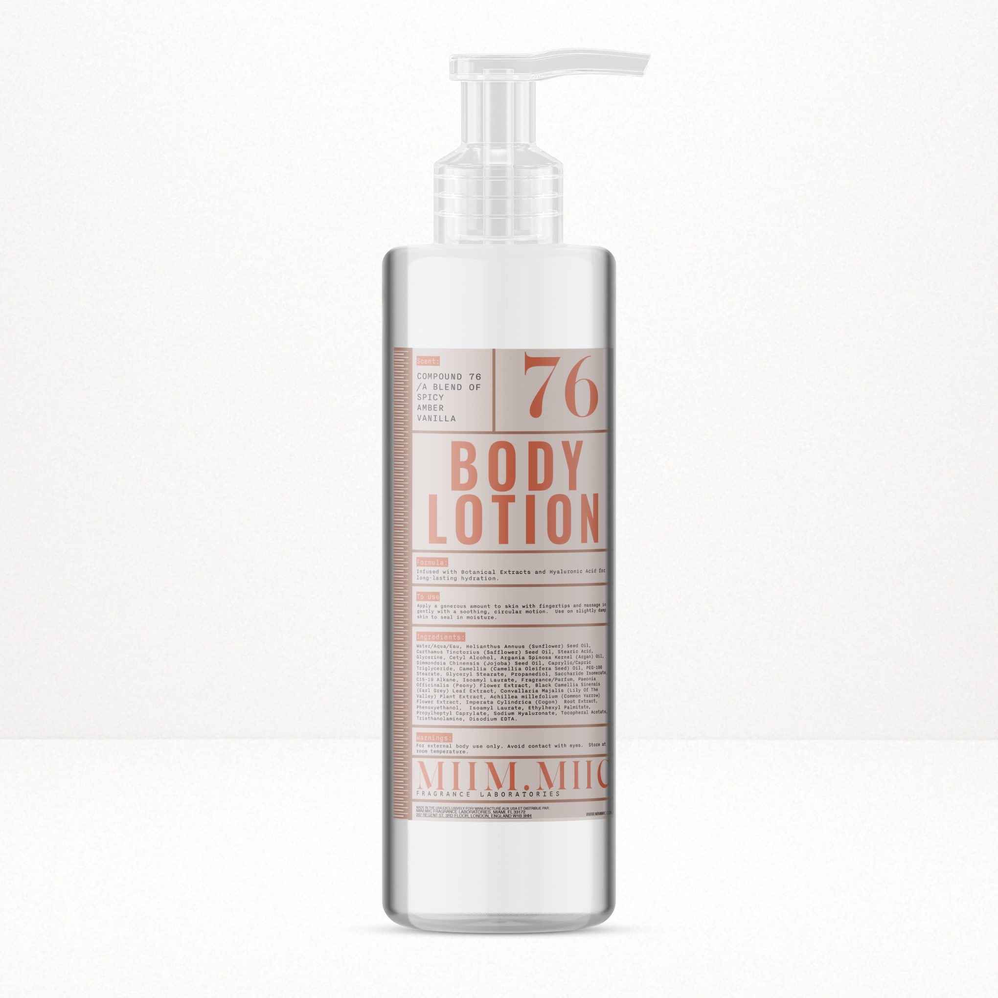 No 76 SPICY AMBER VANILLA Moisture Lock Body Lotion – MIIM.MIIC No 76 SPICY AMBER VANILLA Moisture Lock Body Lotion – MIIM.MIIC