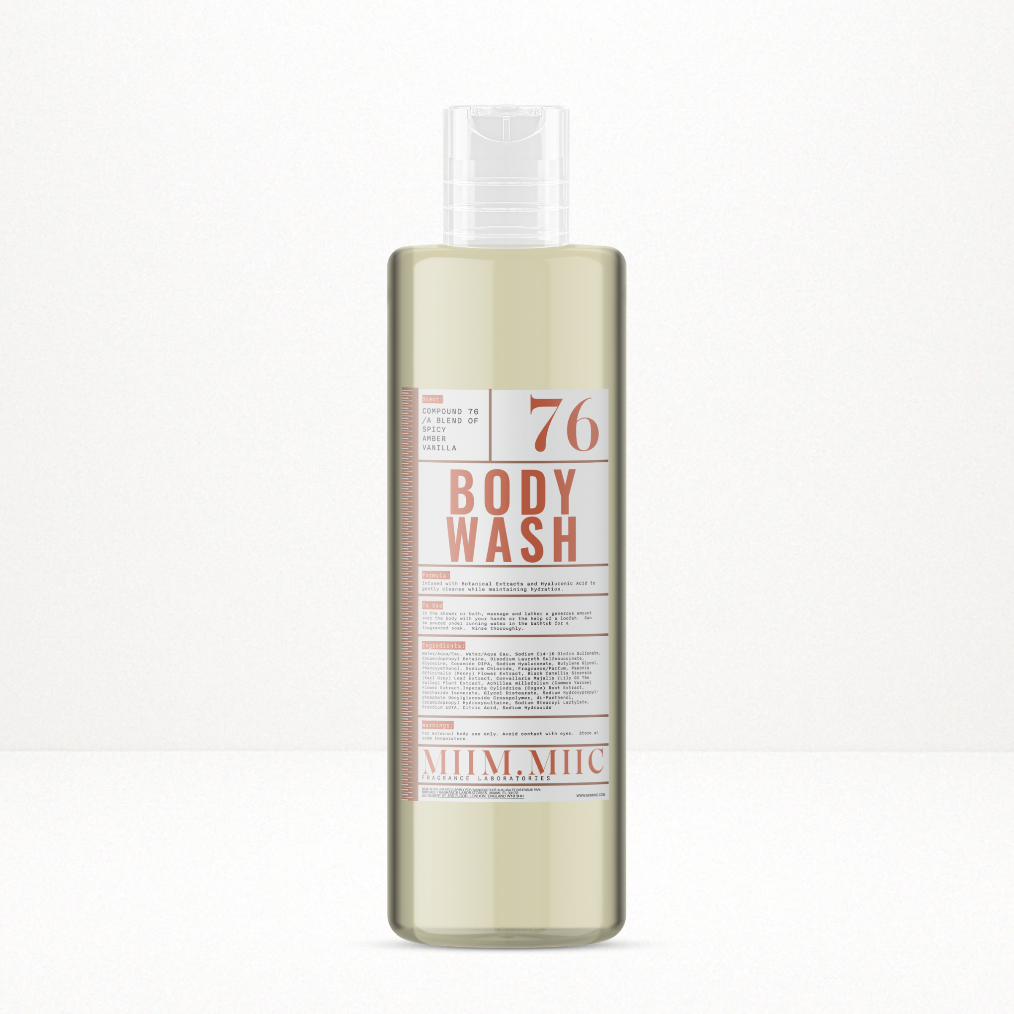 No 76 SPICY AMBER VANILLA Deep Hydrating Body Wash – MIIM.MIIC