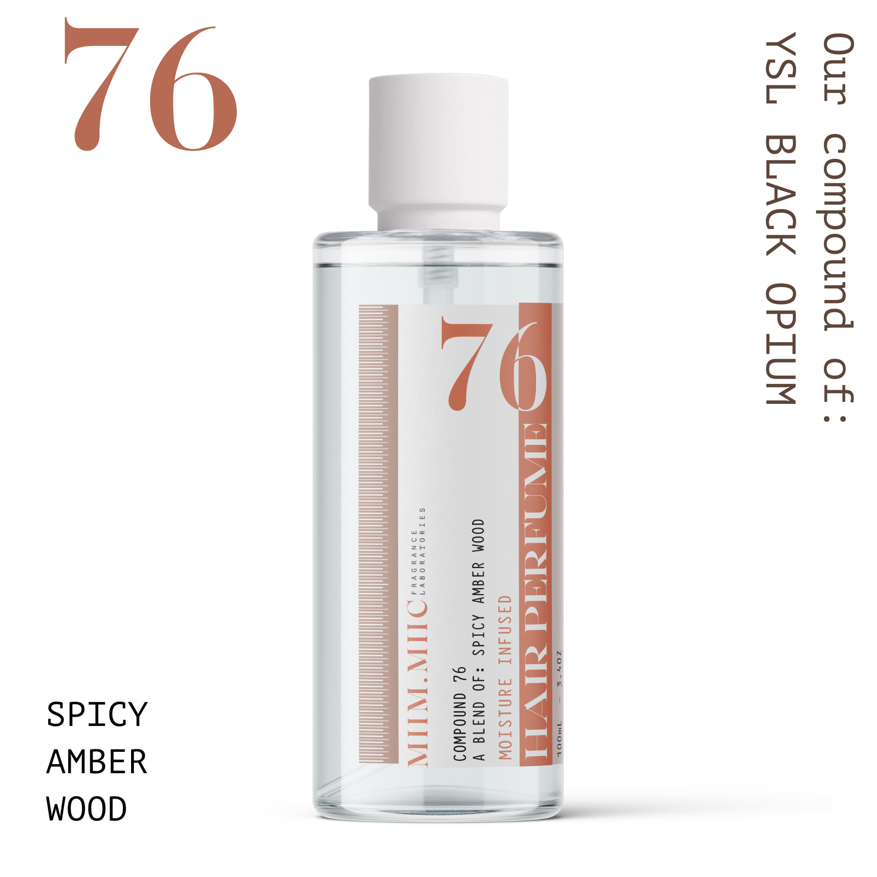 No 76 SPICY AMBER WOOD Soft Touch Hair Perfume – MIIM.MIIC