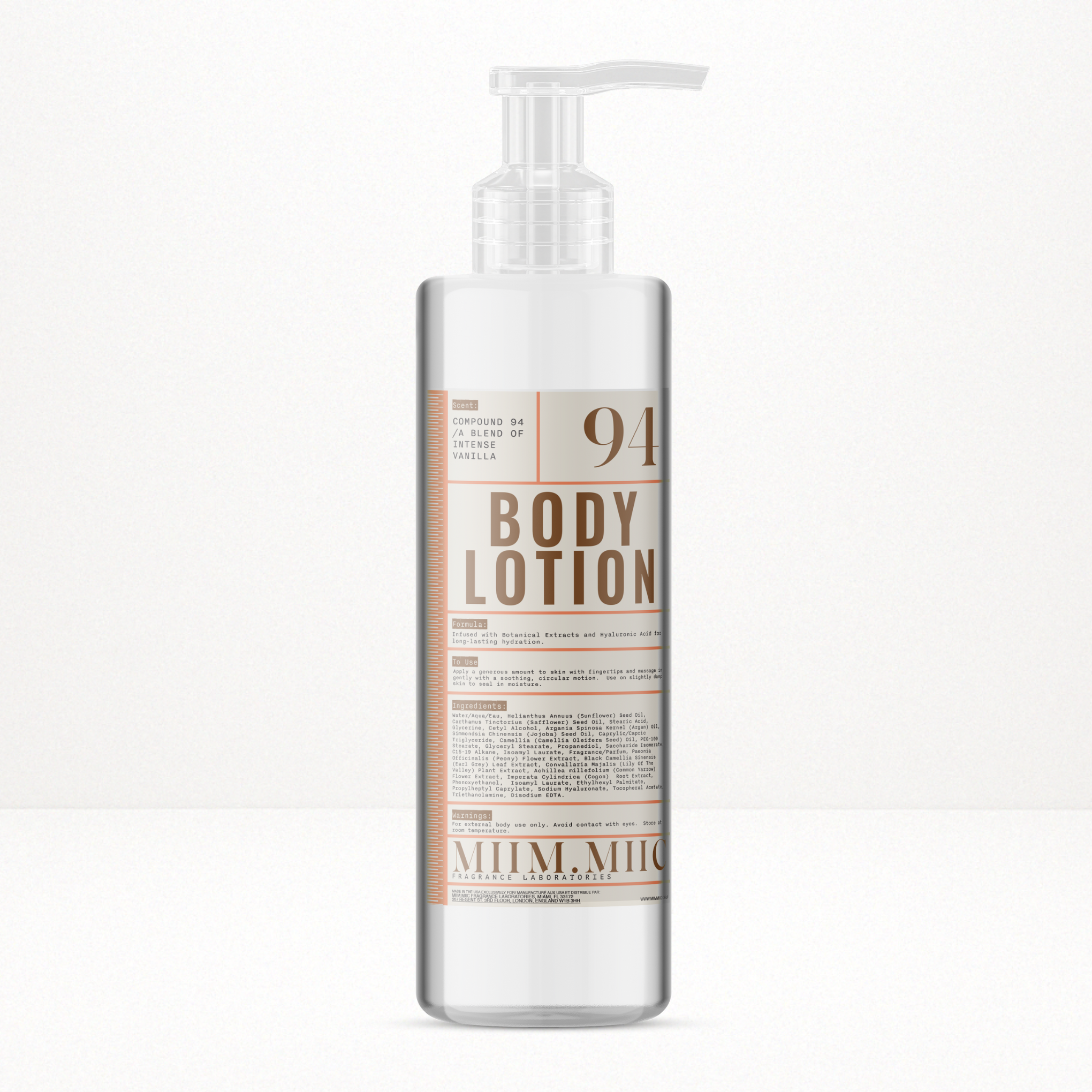 No 94 INTENSE VANILLA Moisture Lock Body Lotion – MIIM.MIIC No 94 INTENSE VANILLA Moisture Lock Body Lotion – MIIM.MIIC