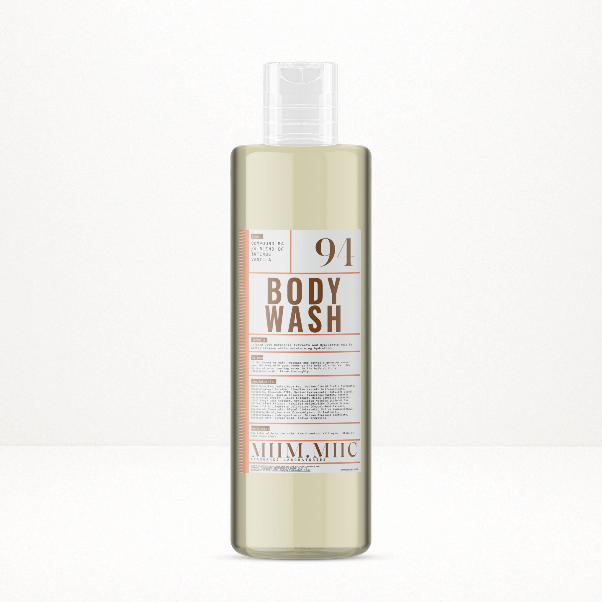 No 94 INTENSE VANILLA Deep Hydrating Body Wash – MIIM.MIIC