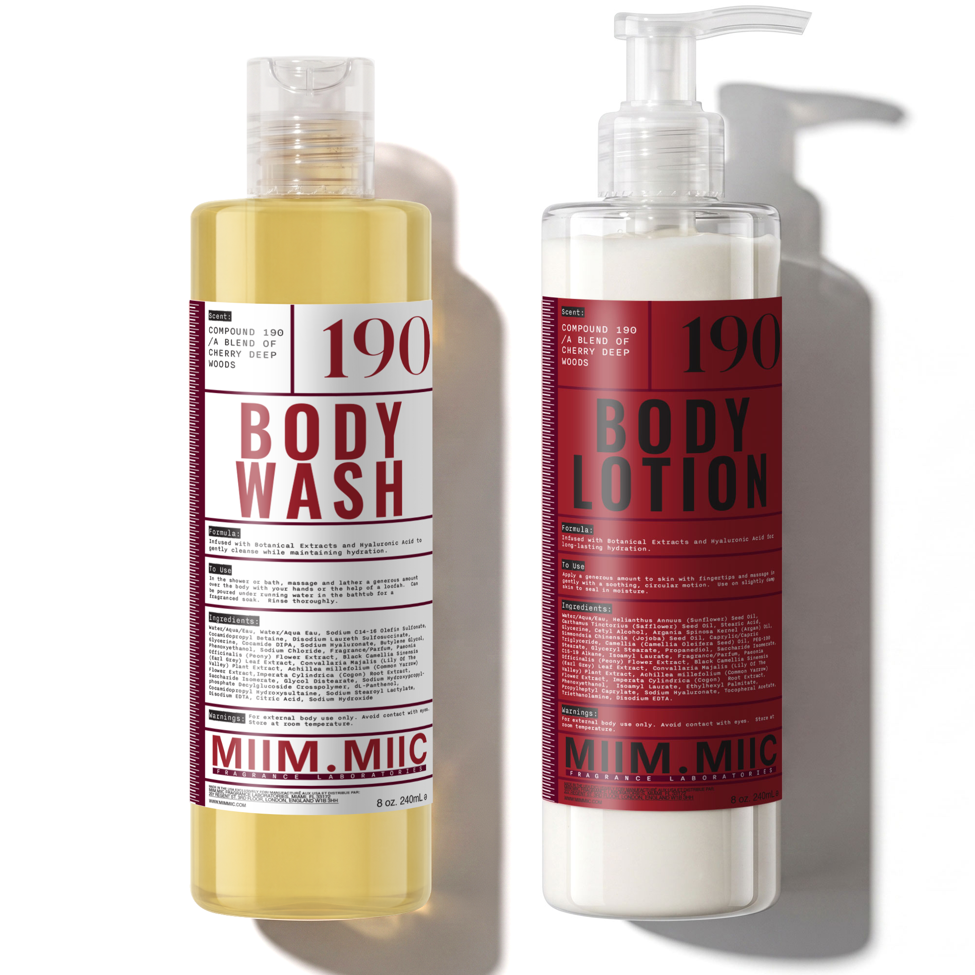 No 190 CHERRY DEEP WOOD Body Wash & Lotion Duo Set – MIIM.MIIC No 190 CHERRY DEEP WOOD Body Wash & Lotion Duo Set – MIIM.MIIC