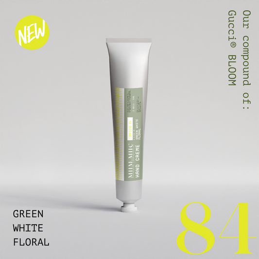 No 84 GREEN WHITE FLORAL Hand Creme - MIIM.MIIC